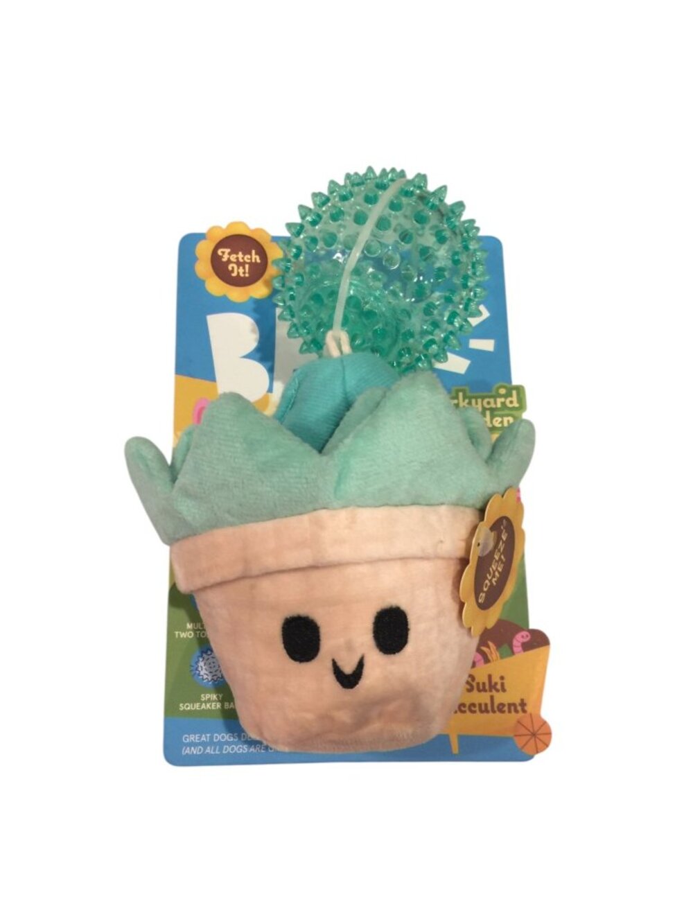 Bark Hide & Seek Treats Backyard Garden 2 Piece Plush Squeak Crinkle Dog Toy